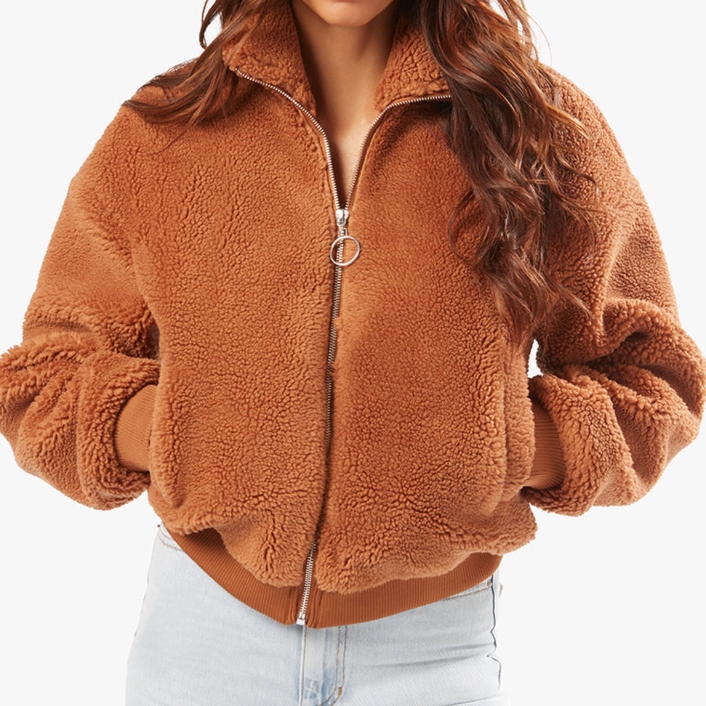 NWT WeWoreWhat Teddy Bomber Jacket